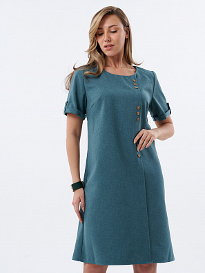 Платье летнее с пуговицами зеленый